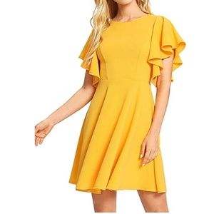Romwe flutter sleeve skater dress sz XL